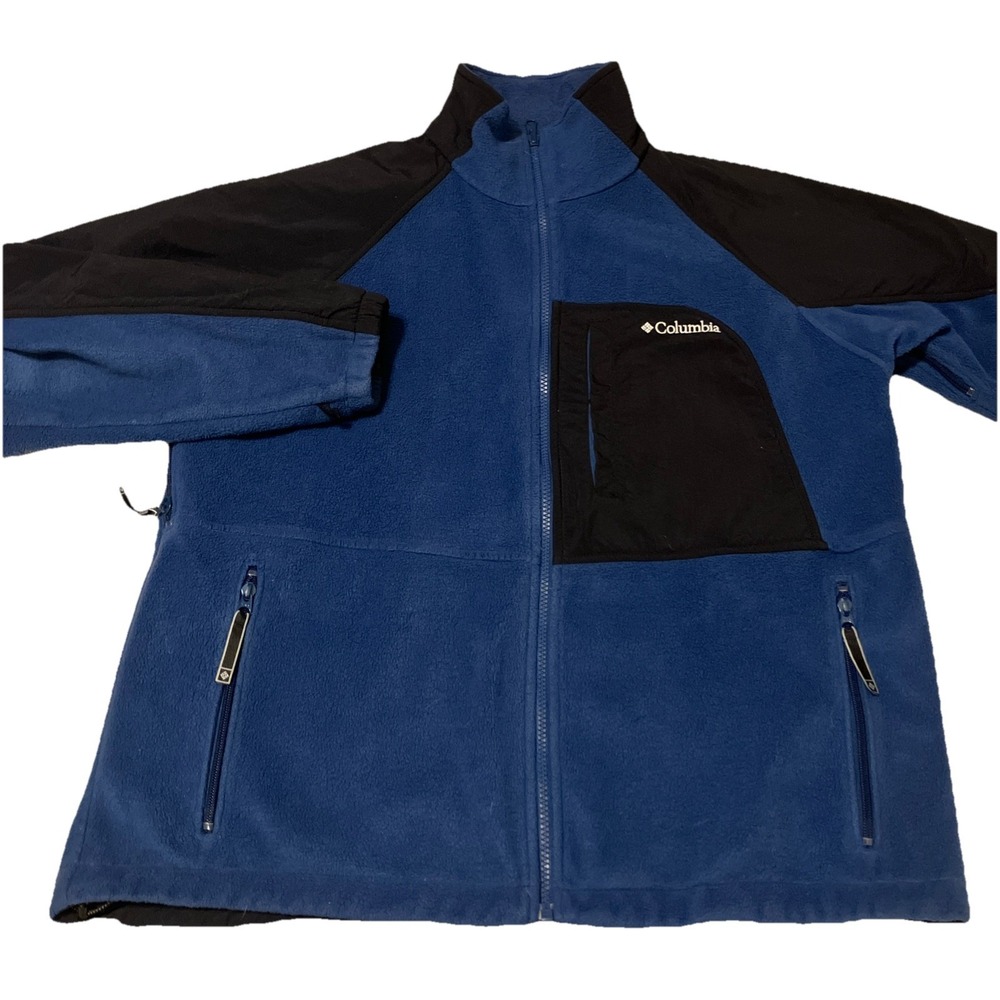 Columbia Fleece Jacket Men Large‎ Blue Interchange
